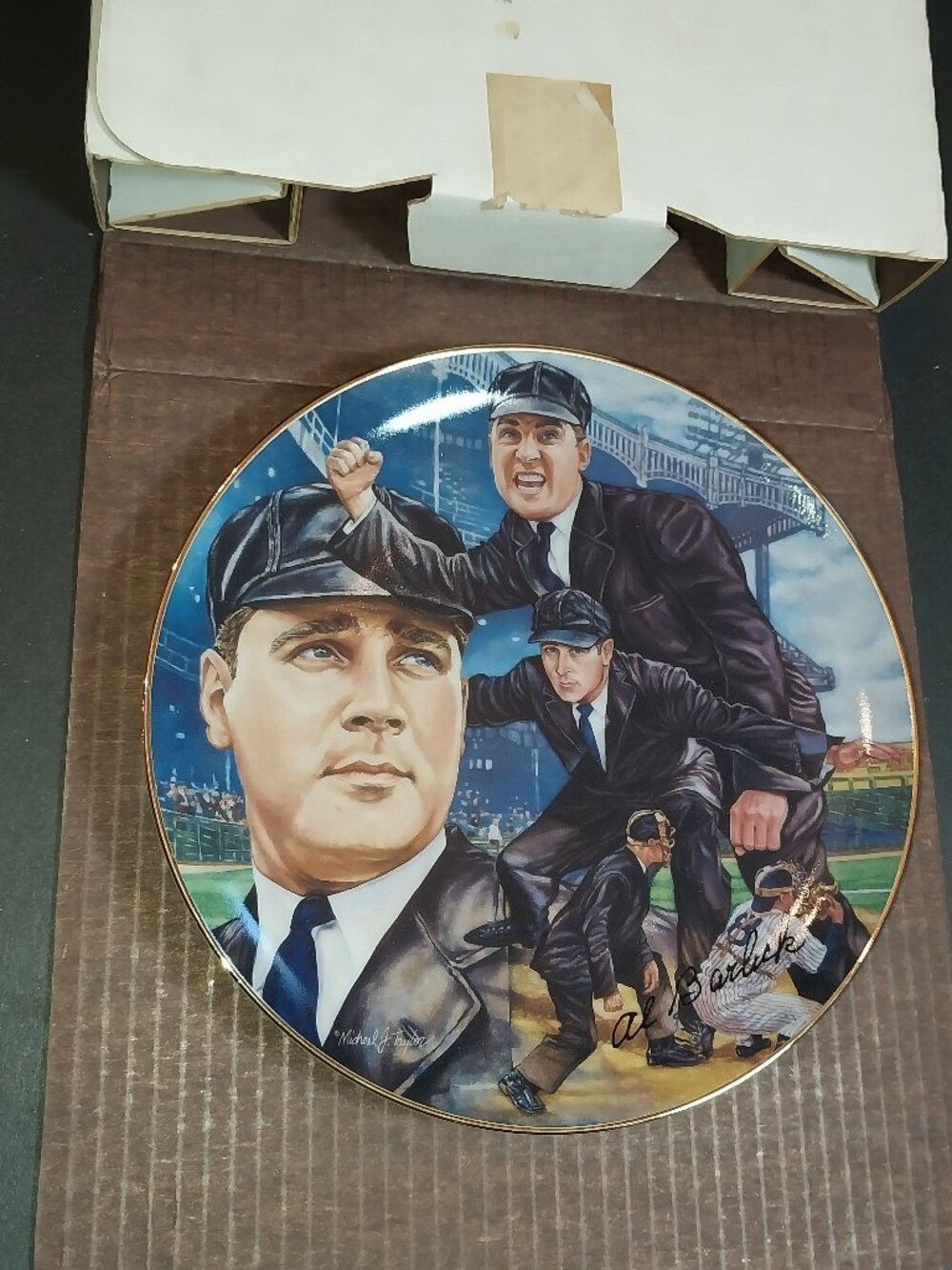 Al Barlick Play Ball Collectible 8 1/2" Plate Gartlan USA